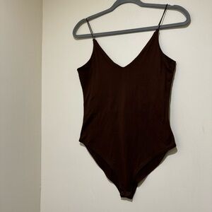 Women’s Gaze Brand Brown Coloured Stretchy Skinny Staps Tank Top Bodysuit
